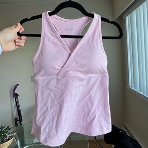 Baby pink lululemon cross cross tank top